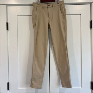 Lululemon LM5975S Commission Warpstreme Slim Pants Mens 28x31 Khaki Color